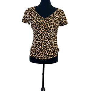 Leopard Print V-Neck Crop Top